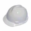 MSA V-Gard large white slotted hard hat w/ non-ratchet susp.