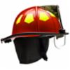 Bullard® USTM Series Firefighting Helmet w/ Bourkes Eyeshield & TrakLite®, Red