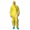 Lakeland ChemMax® 1 Coverall w/ Hood, Elastic Face, Wrists & Ankles, Storm Flap Zipper, Sealed Seams, Yellow, 2XL