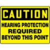 Accuform® Contractor Preferred Signs, "Caution Hearing Protection Required Beyond This Point", Contractor Preferred Plastic, 10" X 14"