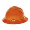 MSA V-Gard® Type I Slotted Full Brim Hard Hat w/ 4pt Fas-Trac® III Ratchet Suspension, Orange