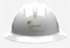 Bullard Full Brim Ratchet Suspension Hard Hat, White with Berkshire Gas Logo and Stripes