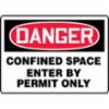 Accuform® Contractor Preferred Sign, "Danger Confined Space Enter By Permit Only", Rust-Proof Contractor Preferred Aluminum, 7" x 10"