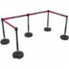 Banner Stakes PLUS Barrier Set X5, Black "Stay 6 FT Apart" Banner