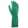 Sol-Vex® 13" Flock Lined Nitrile Gloves, Straight Cuff, Sandpatch Grip, 15 mil, Green, XS