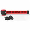 Banner Stakes 30' Magnetic Wall Mount, Red "Danger High Voltage Keep Out" Banner