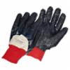 Best® Nitri-Pro® Cut Resistant Palm Coated Work Gloves w/ Rough Finish, Cut Level 2, Knit Wrist, Navy/White, MD 