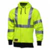 Tingley Class 3 FR Zip-Up Hooded Sweatshirt, 16 cal/cm2, Fluorescent Yellow Green/Black, SM