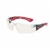 Bolle Rush Clear Anti-Fog Lens, Red/Black Temples Safety Glasses, 10/bx