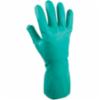 Chemical Resistant Unsupported Nitrile 15 mil Flock Lined Gloves, Light Green, 13", LG