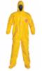 DuPont™ Tychem® 2000 Coverall with Taped Seams, Attached Hood & Boot, Yellow, Large