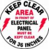 " KEEP CLEAR AREA" Adhesive Vinyl Floor Sign, 8" Diameter