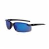 Crossfire ES5 Blue Mirror Lens, Black Frame Safety Glasses