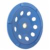 Dynamic Diamond PCD Cup Wheel w/ 6 Third (1/3) Round PCD Segments, 7" Diameter, Blue