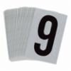 Bradylite Reflective Letter "9" Blk/Silver, 2-1/2"X1-3/4",25/pk