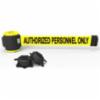 Banner Stakes 30' Magnetic Wall Mount, Yellow "Authorized Personnel Only" Banner