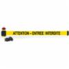 Banner Stakes 7' Magnetic Wall Mount, Yellow "ATTENTION – ENTRÉE INTERDITE" Banner, With Light