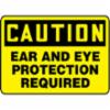 Accuform® Contractor Preferred Signs, "Caution Ear And Eye Protection Required", Contractor Preferred Plastic, 10" X 14"
