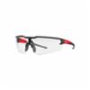 Milwaukee® Safety Glasses, Black & Red Frame, Clear Anti-Fog Lens