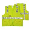 Tingley Class 2 FR Surveyor Style Safety Vest w/ Velcro® Front & Pockets, 6.8 cal/cm2, Hi-Viz Lime, LG