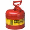 Justrite® Type I Steel Safety Can w/ Swing Handle, 2 Gallon, Red
