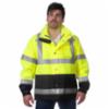 Illuminator™ Class 3 Hooded & Waterproof 300 Denier Parka, Lime Green & Black, MD