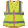 MCR Class 2 Safety Vest w/ Reflective Stripe, Women's, Lime, SM, w/ GHD Logo
