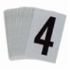 Bradylite Reflective Letter "4" Blk/Silver, 2-1/2"X1-3/4",25/pk