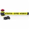 Banner Stakes 30' Magnetic Wall Mount, Yellow "ATTENTION – ENTRÉE INTERDITE" Banner, With Light