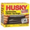 Husky® Unprinted Contractor Clean-Up Bags, Black, 33" X 48", 32/cs