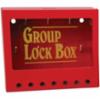 Brady Small Metal Lockout Box, Red, 7"H x 8"W x 2-1/2"D