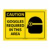 " CAUTION GOGGLES REQUIRED" sign, aluminum, 14" X 10"