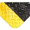 Wearwell® Diamond-Plate Spongecote Ultrasoft Beveled Mat, Black/ Yellow, 15/16" x  3' x  6'