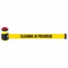 Banner Stakes 15' Magnetic Wall Mount, Yellow "Cleaning in Progress" Banner, With Light