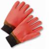 Insulated PVC Knit Wrist Winter Glove, Orange