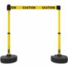 Banner Stakes PLUS Barrier Set X2, Yellow Double-Sided "Caution" Banner