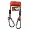 Ergodyne Squids® Coiled Cable Lanyard w/ Carabiners, Orange