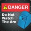 "DANGER DO NOT WATCH THE ARC" Printed Welding Screen, 6' x 6'