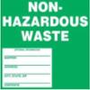 "NON-HAZARDOUS WASTE" Label, 6" x 6", 250 per Roll