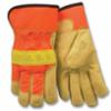 Hi-Viz Unlined Pigskin Glove, Safety Cuff, SM