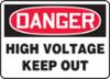 Accuform OSHA Danger Safety Sign: "High Voltage - Keep Out" Plastic, 10" x 14"