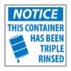 "CONTAINER TRIPLE WASHED " Labels, 6" x 6", 500/rl
