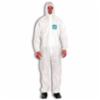 Microchem hooded coverall, elastic cuff, white, MD, 25/cs