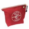 Klein® Canvas Zipper Bags, Red, 10" Length x 8" Height x 3-1/2" Width