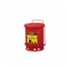 Justrite® Oily Waste Can, w/ Foot Operated Lid, Red, 6 gal