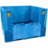Folding Bulk Shipping Container, Blue, 48"L X 34"H, 2500 Lb Cap