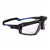 Radians Thraxus Elite IQ Safety Glasses, Black/Blue Frame, Clear Anti-Fog Lens, 12 per Box