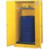 Sure-Grip® EX Vertical Drum Safety Cabinet & Drum Rollers, 55 Gallon Capacity, 2 Manual Doors, Yellow, 34" W x 65" H x 34" D