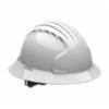 Evolution® Deluxe Full Brim Type I Hard Hat w/ 6-Point Ratchet Suspension, White, Vented