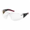 Q-Vision Rimless Safety Glasses w/ Black/Burgundy Temples, Clear Lens and Anti-Scratch/Anti-Fog Coating
